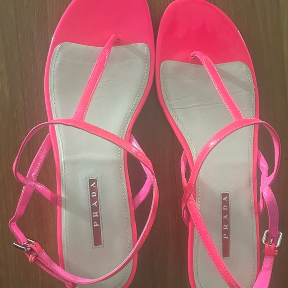 Prada Women's Neon Pink Sandals